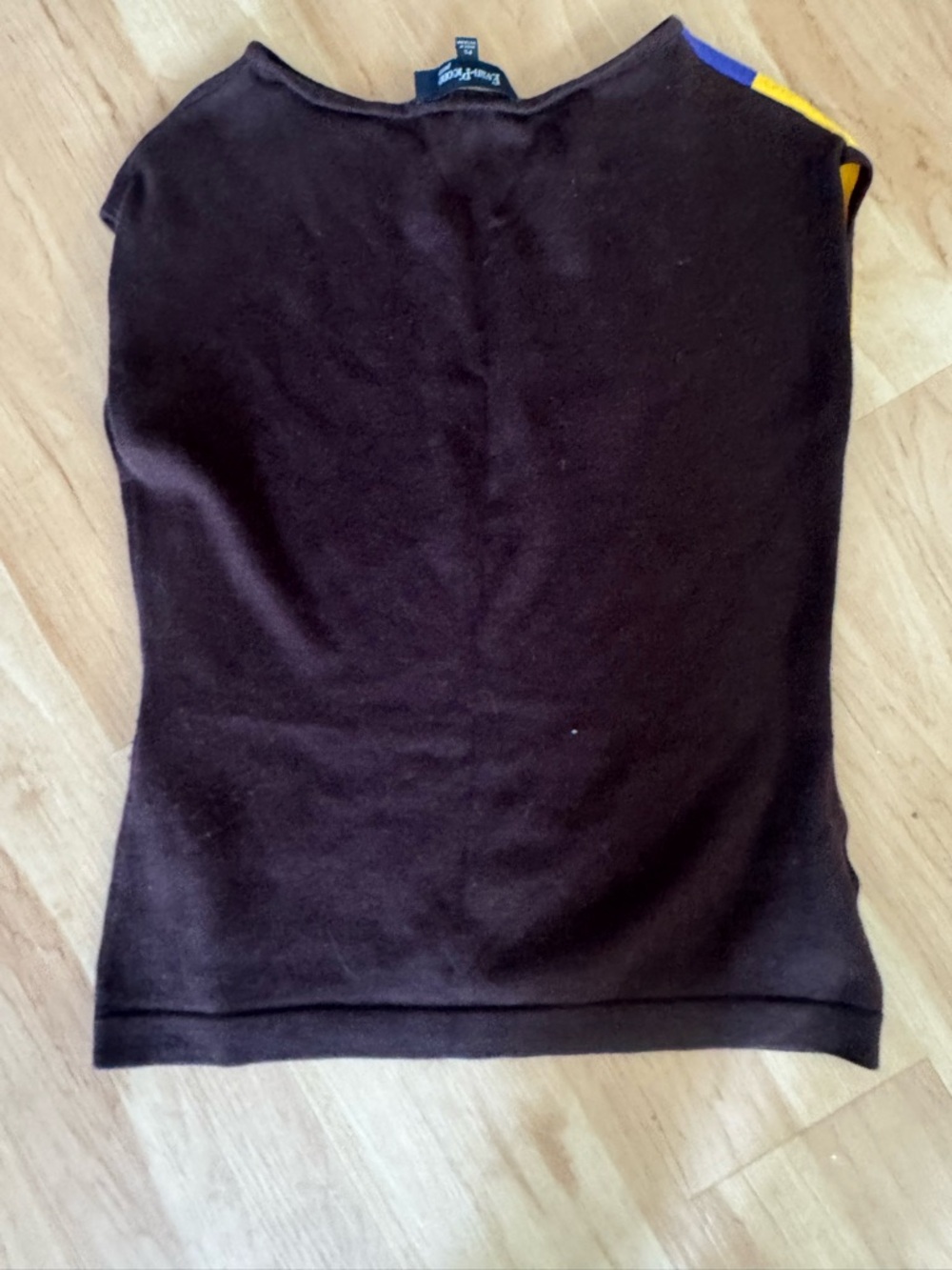 Evan Picone Y2K Brown Floral Sleeveless Knit Size Petite Small - Picture 4 of 4